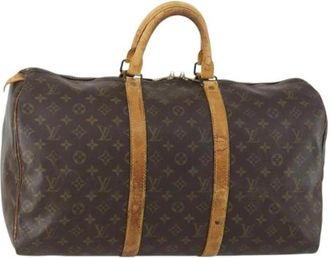 Louis Vuitton Pre-owned Canvas Weekendtas - Dames - Vintage Weekendtas - Bruin - ONE Size - Vintage