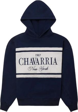 Willy Chavarria Stripe Gilroy Hoodie - Heren - Hoodies - Blauw - XL - Katoen - Hoodies & sweatvesten
