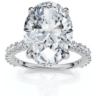Pompeii3 Certified 4 1/2Ct Hidden Halo Diamond Engagement Ring 14k Gold Lab Grown