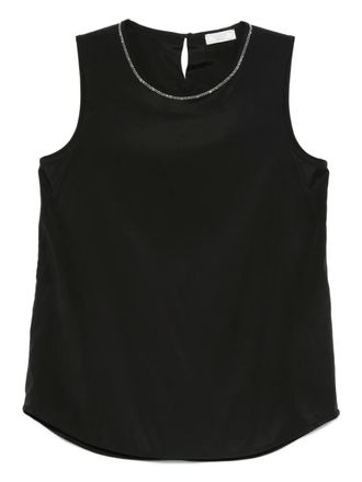 PESERICO embellished sleeveless top - Black