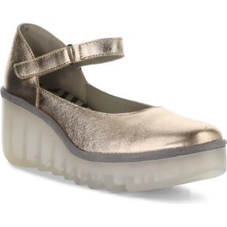 FLY London Bawo Platform Wedge Pump in Sahara at Nordstrom, Size 10-10.5Us