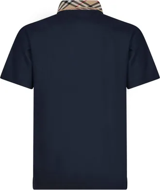 Burberry Mens Polo Shirt Navy Blue Cotton Piqu&eacute; T-shirts And Polos