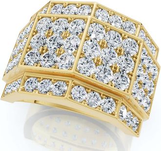 Pompeii3 3 Ct Diamond Mens Multi-Cluster Wide Ring in White or Yellow Gold