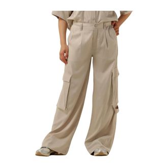 Copenhagen Muse Broeken, Dames, Beige, M, Wijde broek
