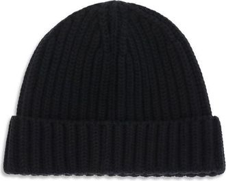 Prada Mens Black Wool Oves Aries Beanie Accessory