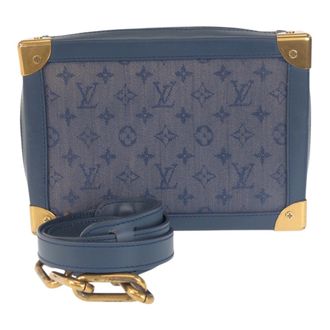Louis Vuitton Monogram Navy Monogram Denim Leather Shoulder Bag (Pre-Owned)