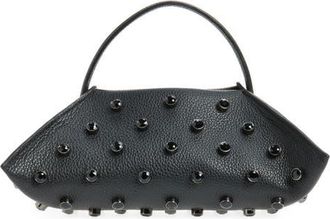 Altuzarra Origami Embellished Leather Baguette Bag in Black/black Crystal at Nordstrom