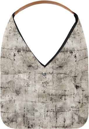 Generic White Vintage Mottled Texture Reusable Lightweight Grocery Bags - Foldable Into Compact Pouch, Washable & Sturdy, Multipurpose for Shopping and Travel