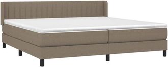 vidaXL Vidaxl - Cama Box Spring Con Colch&oacute;n Tela Gris Taupe 200x200 Cm