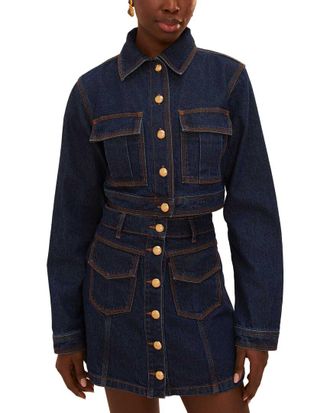 Farm Rio Farm Rio Cropped Denim Jacket