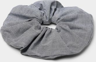 Simons Womens Large gingham mini-check scrunchie