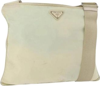 Prada Pre-owned Vintage Nylon Schoudertas - Dames - Vintage Schoudertas - Beige - ONE Size - Nylon - Vintage