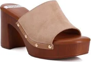 Rag & Co. Cartera Suede Stud Mule in Tan at Nordstrom Rack, Size 10
