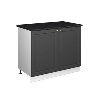 Vicco Mueble Bajo Para Fregadero Fame-line, Antracita-oro Landhaus/blanco, 100 Cm, Et Antracita, Vicco