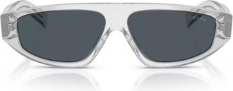 Prada Grey Pr C02s Crystal Translucent Square Sunglasses