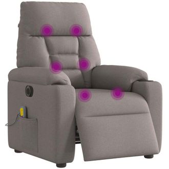vidaXL Vidaxl - Sill&oacute;n Reclinable De Masaje El&eacute;ctrico Tela Gris Taupe