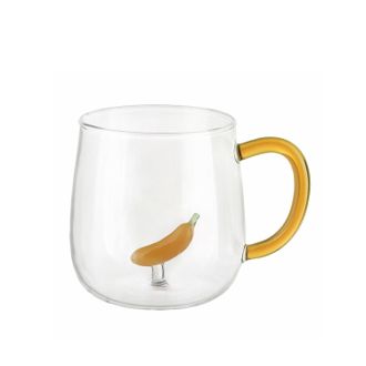 KASANOVA Mug in vetro borosilicato 380 ml banana