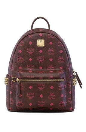 MCM Small Stark Side Studs Backpack in Visetos in Cinnamon at Nordstrom