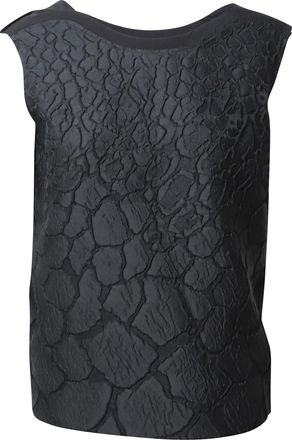 Fendi Mouwloze top van Fendi met bloemenprint en brokaat in zwarte polyester