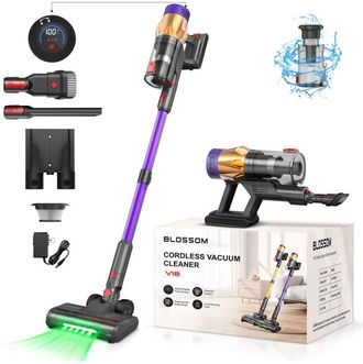 Blossom Aspirapolvere Verticale Senza Fili, 550 W, 60 Minuti di Autonomia, LED e Schermo Touch, Ideale per Peli di Animali, Tappeti e Pavimenti