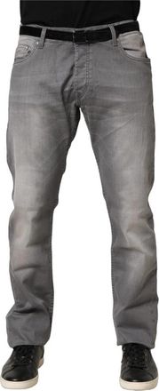 Gianfranco Ferre Rechte jeans met middelhoge taille - Heren - Regular Fit Jeans - Grijs - W38 - Katoen - Jeans
