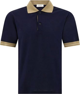 Ferragamo Poloshirt met contrasterende streep en korte mouwen - Blauw