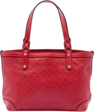 Gucci Pre-owned Vintage Tote - Dames - Vintage Handtas - Rood - ONE Size - Leer - Vintage