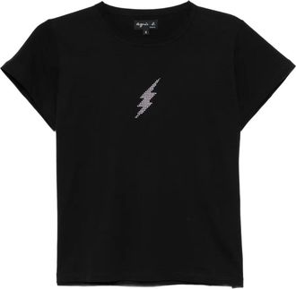 agnès b. graphic T-shirt - women - Cotton - 1 - Black