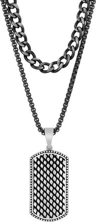 Robert Alton Stainless Steel Double Chain with Dog Tag