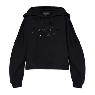 Emporio Armani Hoodies, female, Black, Size: XS ASV Hooded Sweatshirt