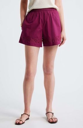 Treasure & Bond Embroidered Poplin Shorts in Purple Potion at Nordstrom, Size Xx-Large