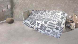 Kinzler Wohndecke »Mikrofaser XXL Sterne-Karo« Kuscheldecke, Patchwork Design, Sterne, 220x240 cm