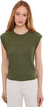 Michael Stars Jinny Power Shoulder Top Womens Clothing Caper : XL (US 10-12), Cotton/Spandex/Viscose