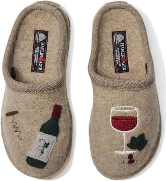 Haflinger Wine Time Womens Slippers Beige : EU 41 (US Womens 10) B - Medium, Wool