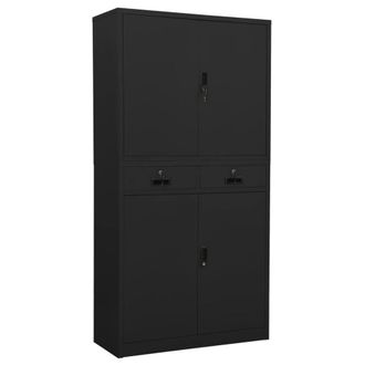 Berkfield Home Office Cabinet Anthracite 90x40x180 cm Steel in Black | Size: 90 x 40 x 180 cm