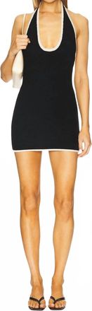 Aya Muse Vian Cashmere Silk Halter Mini Dress In Black, White