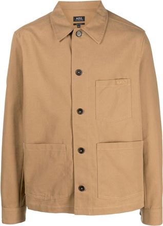A.P.C. cotton shirt jacket - men - Cotton - M - Brown