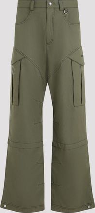 Off-white Mens Cargo Pants In Cotton - Sage Green - Size EU 48 (Mens)