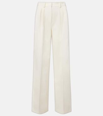 Max Mara Pantaloni Molo in misto lana e cotone con pince