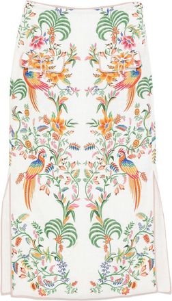 Farm Rio Delicate Forest Maxi Skirt - Womens - Linen/Flax/Viscose