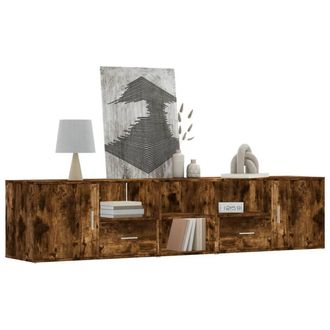 Berkfield Home Corner Cabinet Smoked Oak 200x40x45 cm Engineered Wood in Brown | Size: 200 x 40 x 45 cm