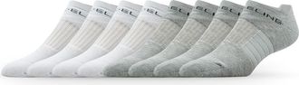 Strideline Premium 8-Pack Assorted Ankle Socks in White & Grey at Nordstrom, Size Medium