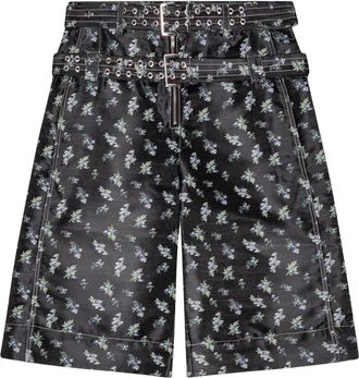 Ganni Shorts a fiori - Nero