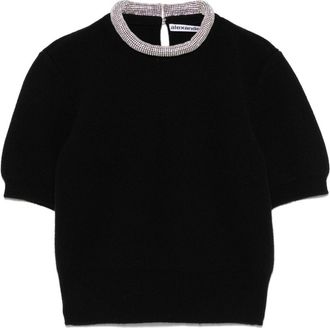 Alexander Wang Crystal-Embellished Top - Womens - Wool/Cashmere/Polyamide/Elastane
