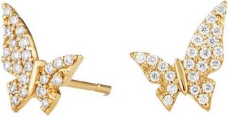 Lana Jewelry Mini Butterfly Pav&eacute; Diamond Stud Earrings in Yellow Gold at Nordstrom