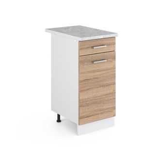 Vicco Mueble Bajo Universal R-line, Sonoma, 40 Cm Con Caj&oacute;n, Con Encimera