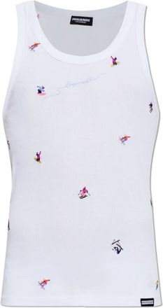 Dsquared2 Top uit de Ondergoedcollectie - Heren - Tops zonder mouwen - Wit - M - Katoen - Tops