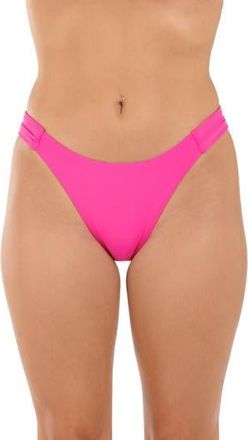 Citrus Solid Shirred Side Bikini Bottoms in Bright Pink at Nordstrom Rack, Size X-Large