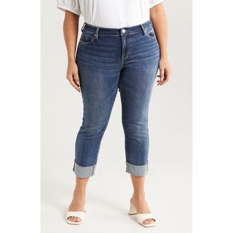 Liverpool L.A. Charlie Cuffed Mid Rise Crop Slim Jeans in Wells at Nordstrom, Size 16W