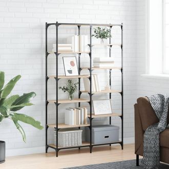 vidaXL Vidaxl - Estanter&iacute;a Hierro Madera Ingenier&iacute;a Roble Sonoma 100x32x170 Cm
